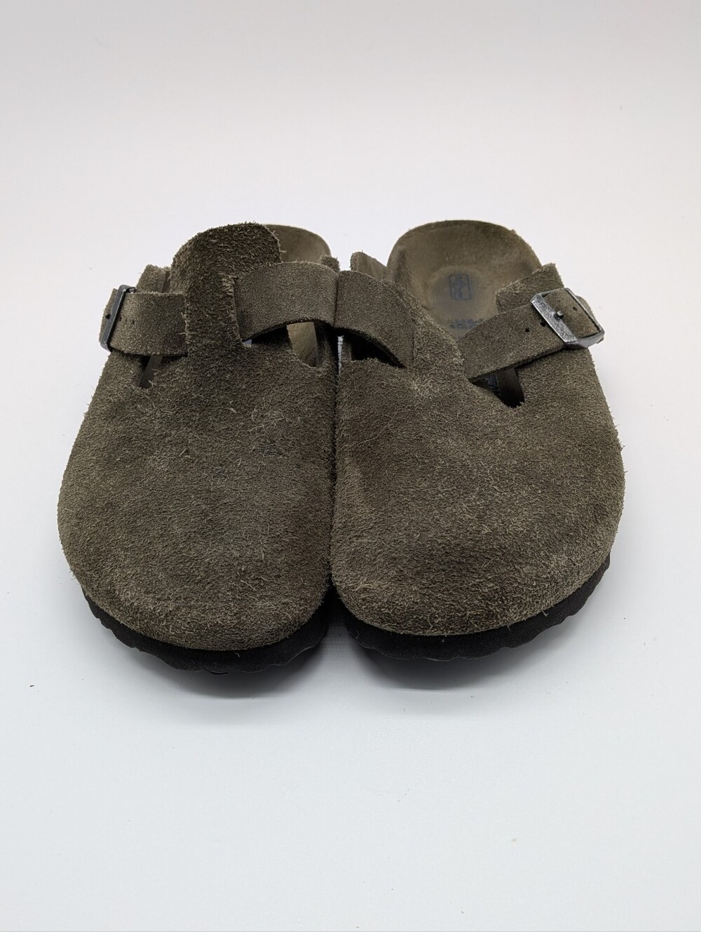 Birkenstock Boston Suede Clogs Thyme Green Women's 7.5 EU 38